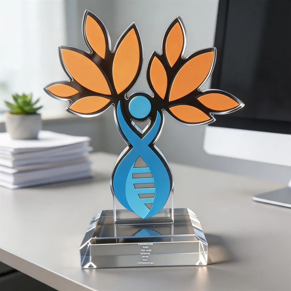 Biology Tree Clear Base Crystal Block