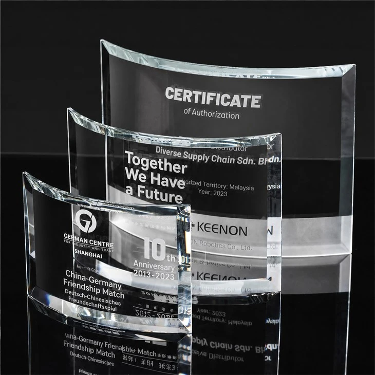 Premium Curved Crystal Recognition Award