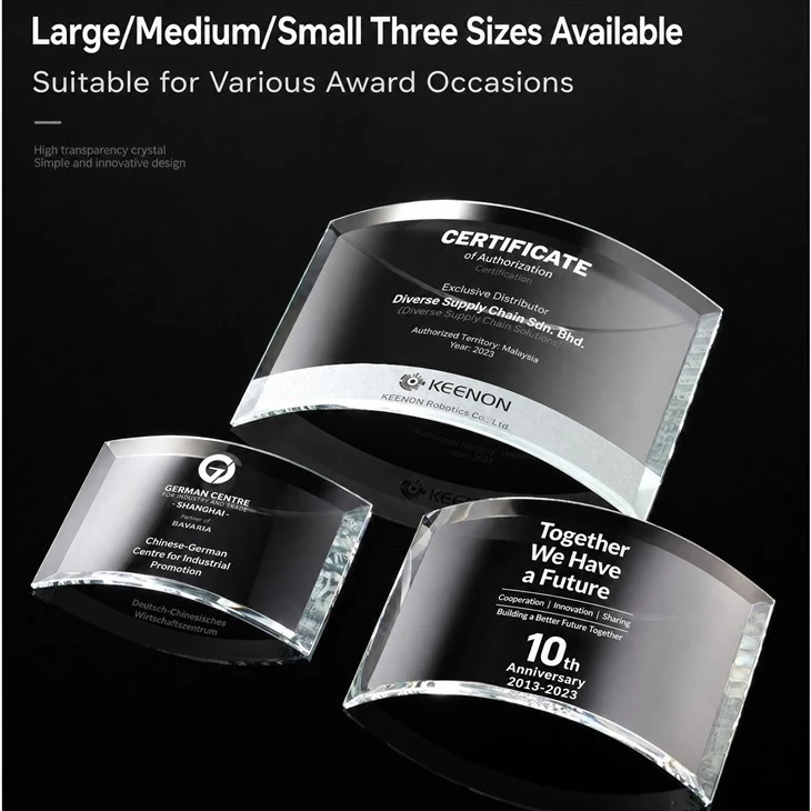 Premium Curved Crystal Recognition Award